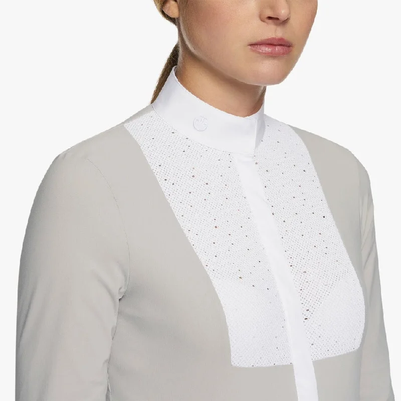 Cavalleria Toscana Crochet Bib Competition Shirt Comfortable Graphic Short Sleeve