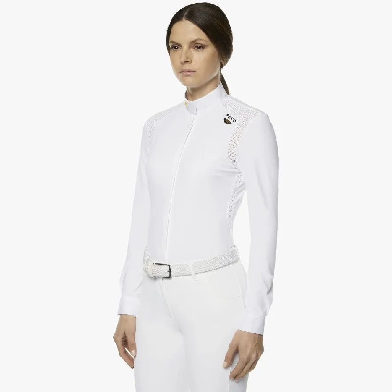 Cavalleria Toscana R-Evo Epaulet Competition Shirt Fashionable Cuffed Short Sleeve