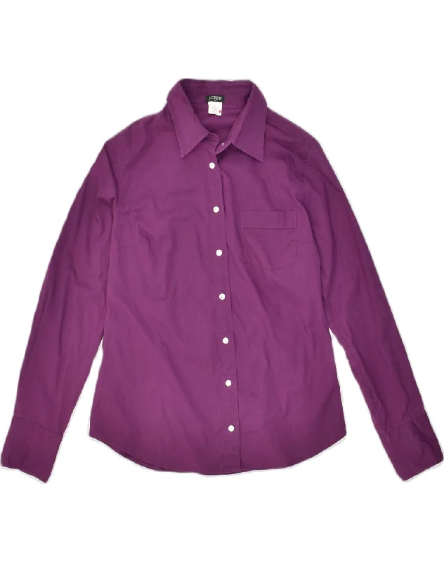 J. CREW Womens Shirt UK 10 Small Purple Cotton Classic Basic Short Shirt