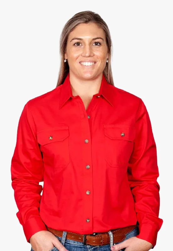 Just Country Womens Brooke Work Shirt JC50502 Chic Button-Up Short Shirt