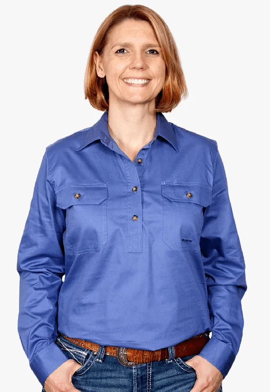 Just Country Womens Jahna Work Shirt JC50505 Relaxed Button-Down Short Shirt