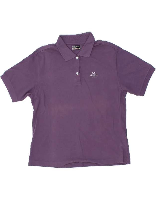 KAPPA Womens Polo Shirt UK 20 2XL Purple Cotton Relaxed Fit Short Shirt