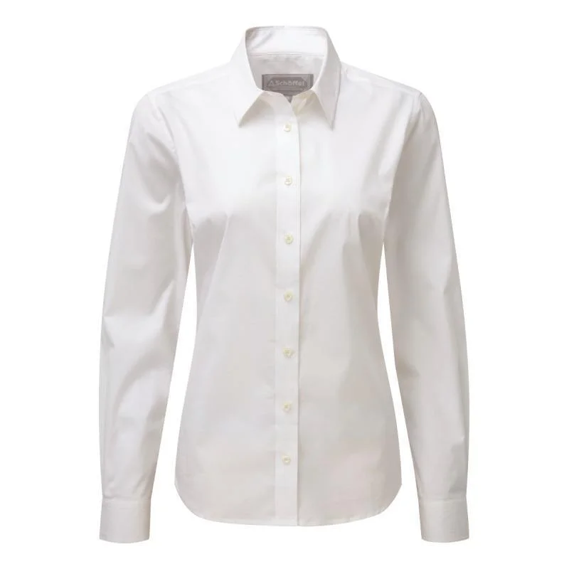 Schoffel Suffolk Ladies Cotton Shirt - White Fashionable Sheer Short Shirt