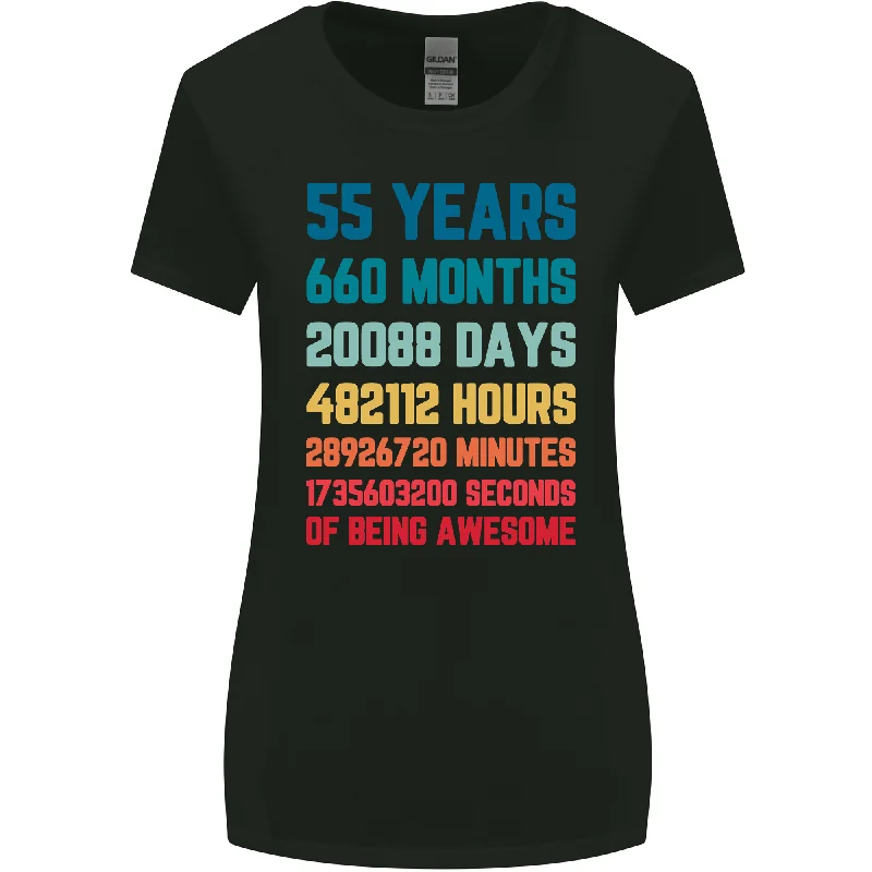 55th Birthday 55 Year Old Womens Wider Cut T-Shirt Modern Contemporary Chic