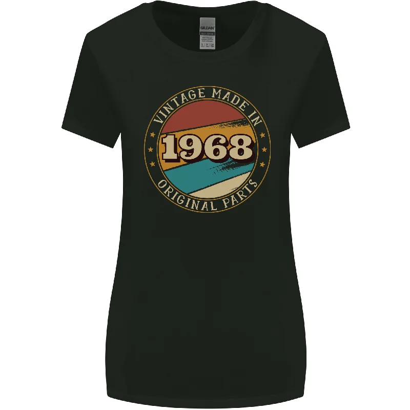 55th Birthday  Vintage Made In 1968 Womens Wider Cut T-Shirt Collared Crew Neck Turtle Neck