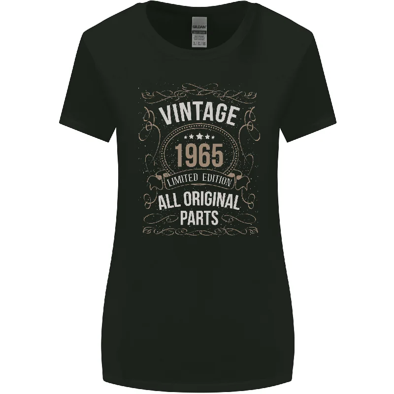 58th Birthday Limited Edition 1965 Womens Wider Cut T-Shirt Mesh Blend Leather Blend Suede Blend