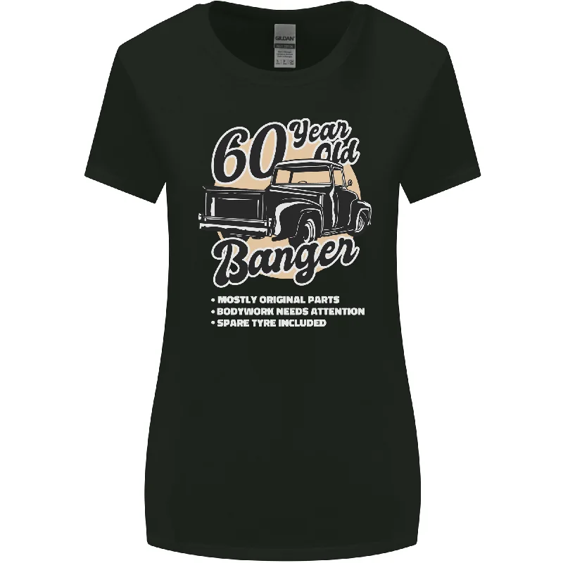 60 Year Old Banger Birthday 60th Year Old Womens Wider Cut T-Shirt Mesh Canvas Denim