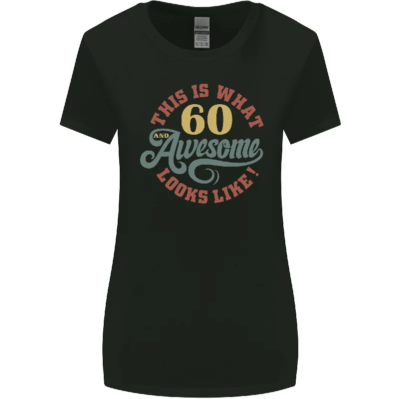 60th Birthday 60 Year Old Awesome Looks Like Womens Wider Cut T-Shirt Lace Blend Ribbed Blend Corduroy Blend