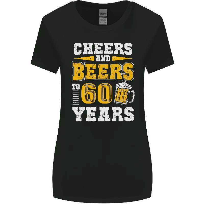 60th Birthday 60 Year Old Funny Alcohol Womens Wider Cut T-Shirt Chenille Blend Fleece Blend Nylon Blend