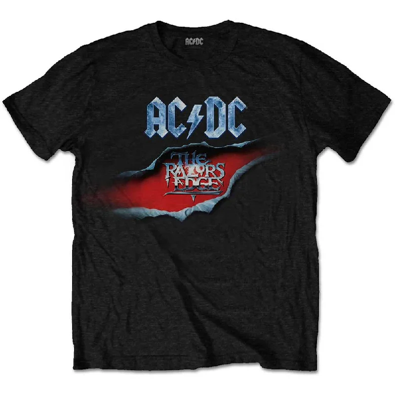 AC/DC | Official Band T-Shirt | The Razors Edge Spandex Blend Rayon Blend Denim Blend