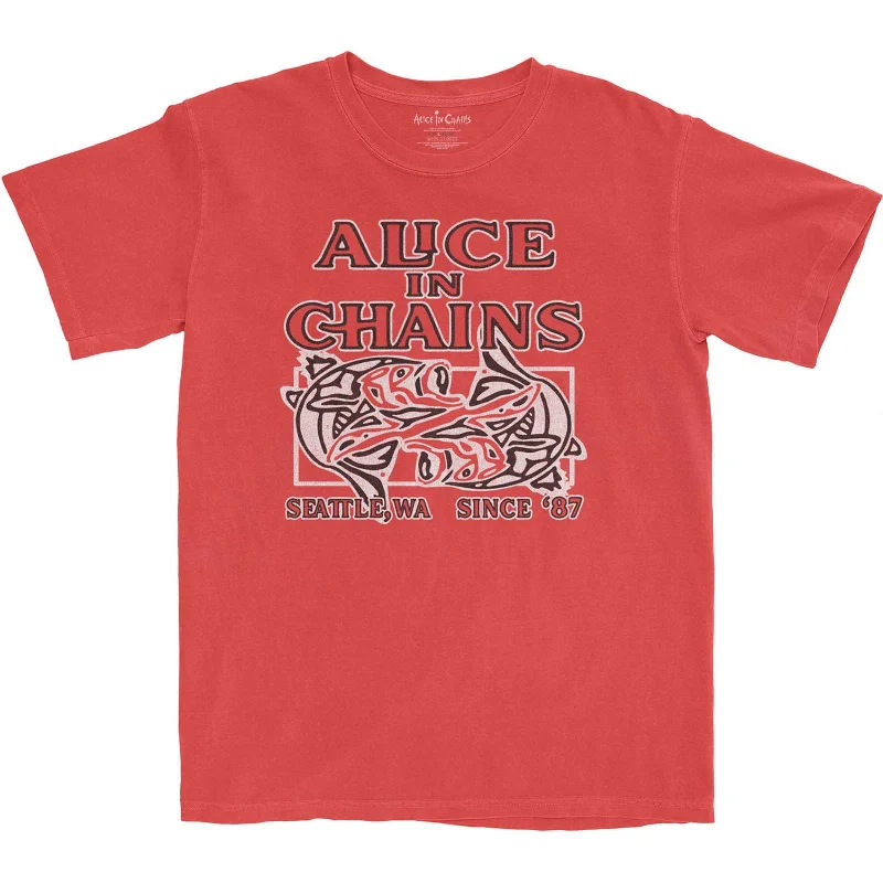 Alice In Chains | Official Band T-Shirt | Totem Fish Graphic Embroidered Appliqued