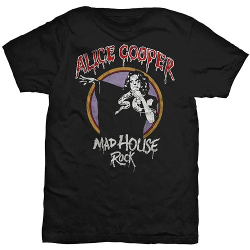 Alice Cooper | Official Band T-Shirt | Mad House Rock Iron Safe Non-Iron Wrinkle Free