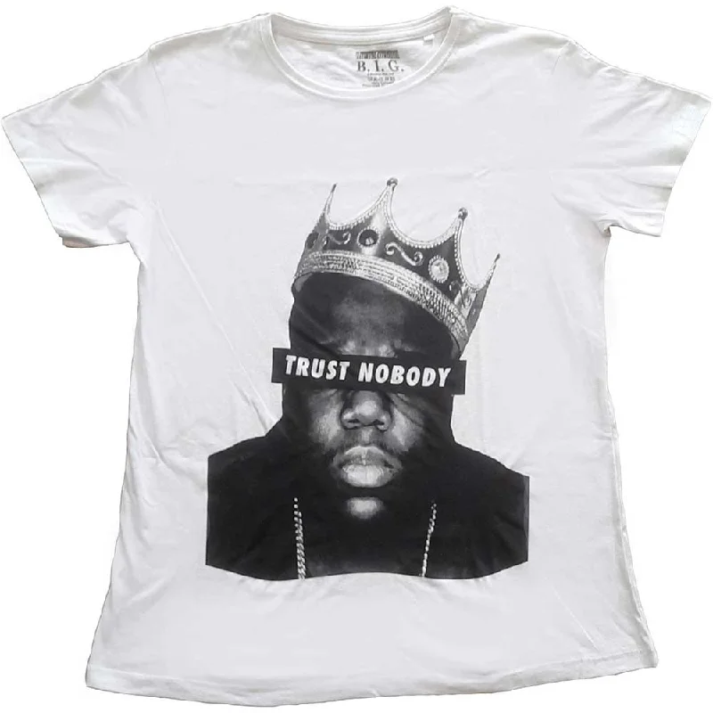 Biggie Smalls Ladies T-Shirt: Trust Nobody Collared T-Shirt Boat Neck A-Line