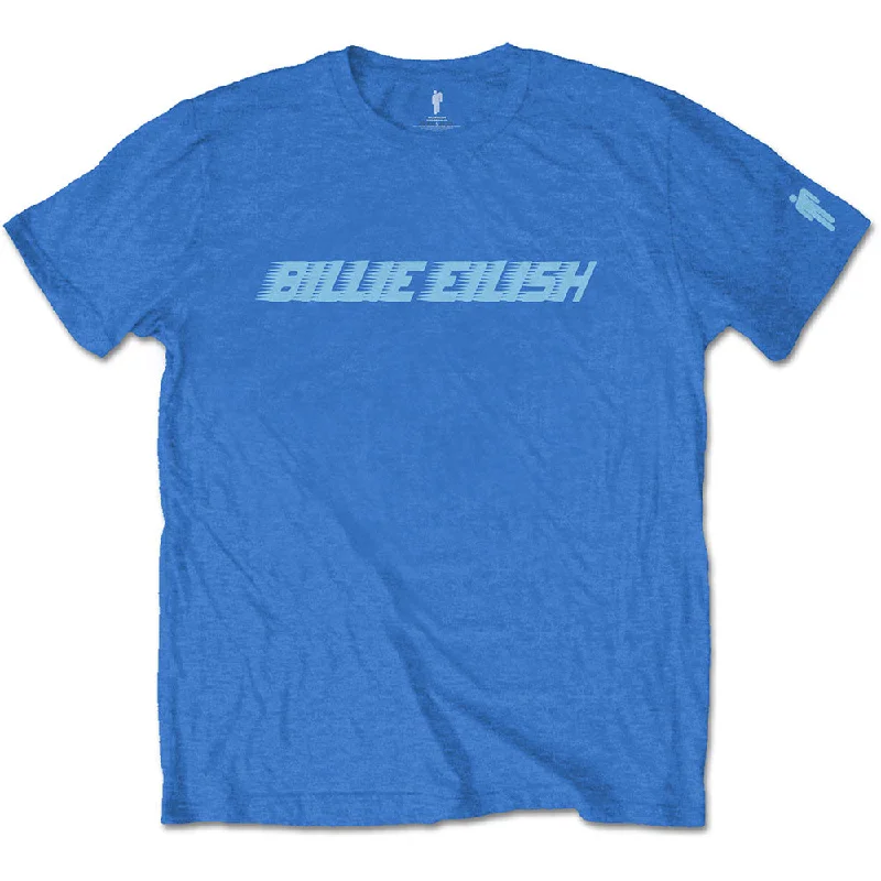 Billie Eilish | Official Band T-Shirt | Racer Logo (Sleeve Print) Collared Crew Neck Turtle Neck