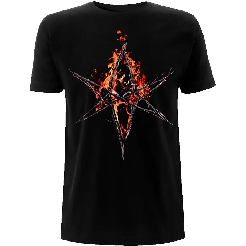 Bring Me The Horizon | Official Band T-Shirt | Flaming Hex Graphic Embroidered Appliqued