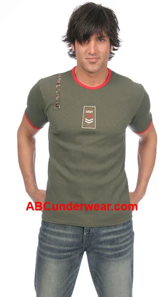 Gregg Homme Army T-Shirt - Clearance Fitted T-Shirt Seamless Stretchy