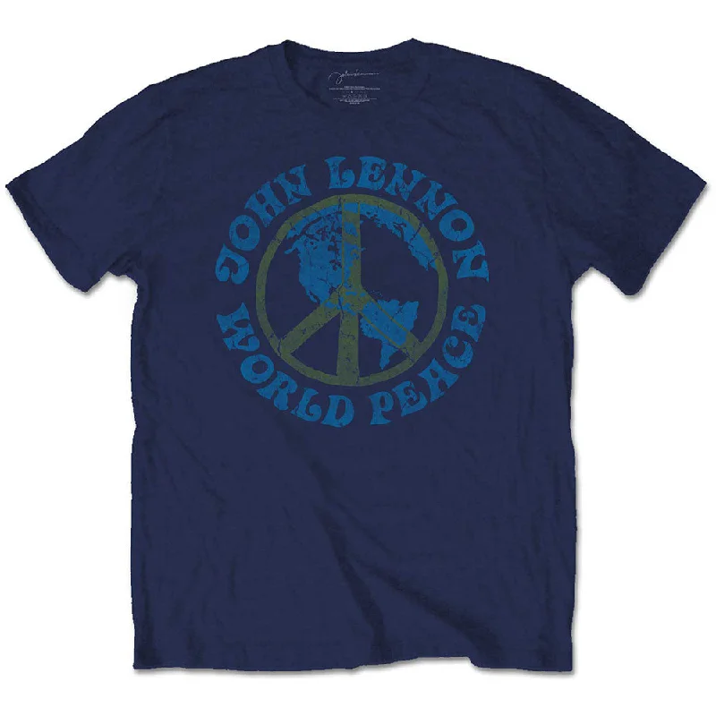 John Lennon | Official Band T-Shirt | World Peace Polka Dot Checkered Tartan