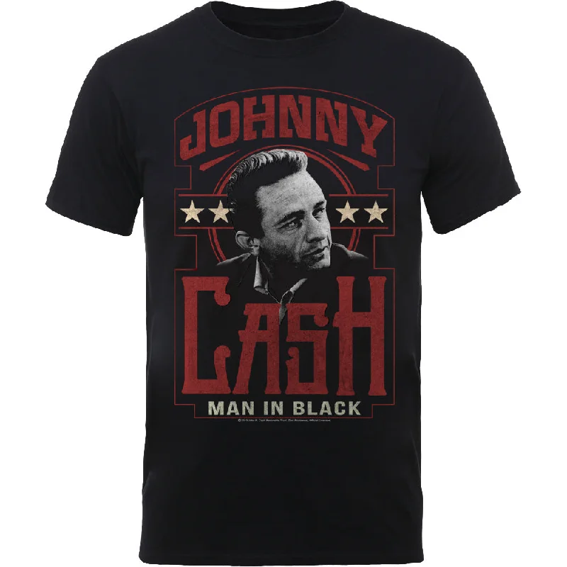 Johnny Cash | Official Band T-Shirt | Man In Plaid T-Shirt Polka Dot Checkered