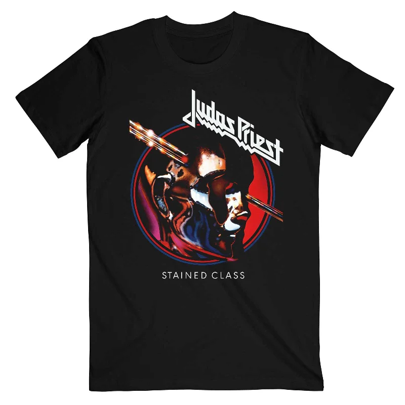 Judas Priest | Official Band T-Shirt | Stained Class Album Circle Chenille Blend Fleece Blend Nylon Blend