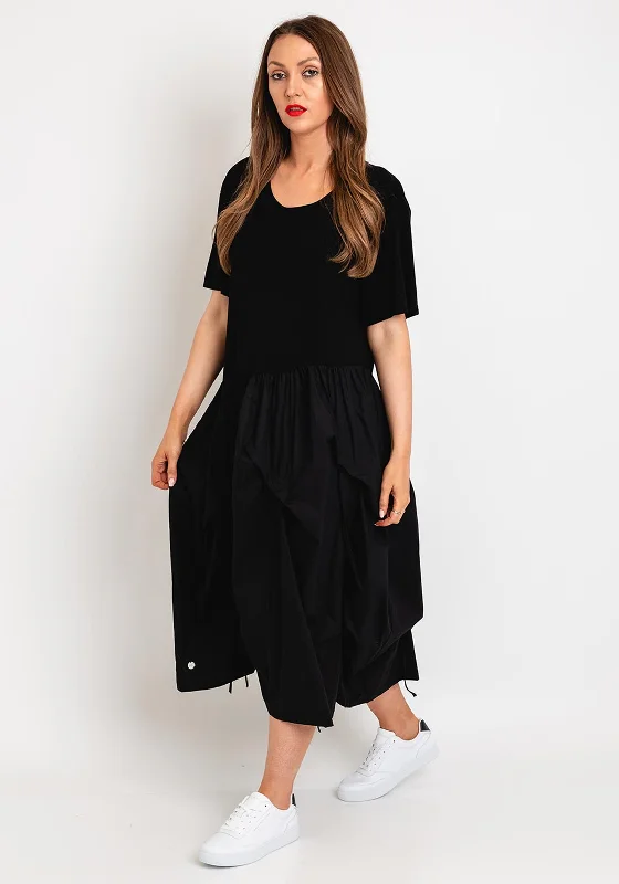 Natalia Collection One Size Taffeta Skirt Midi Dress, Black Elegant Sleeveless Midi Dress