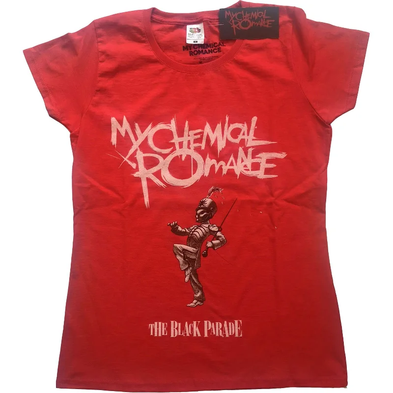 My Chemical Romance Ladies T-Shirt: The Black Parade Cover Handmade Hand-knitted Hand-woven