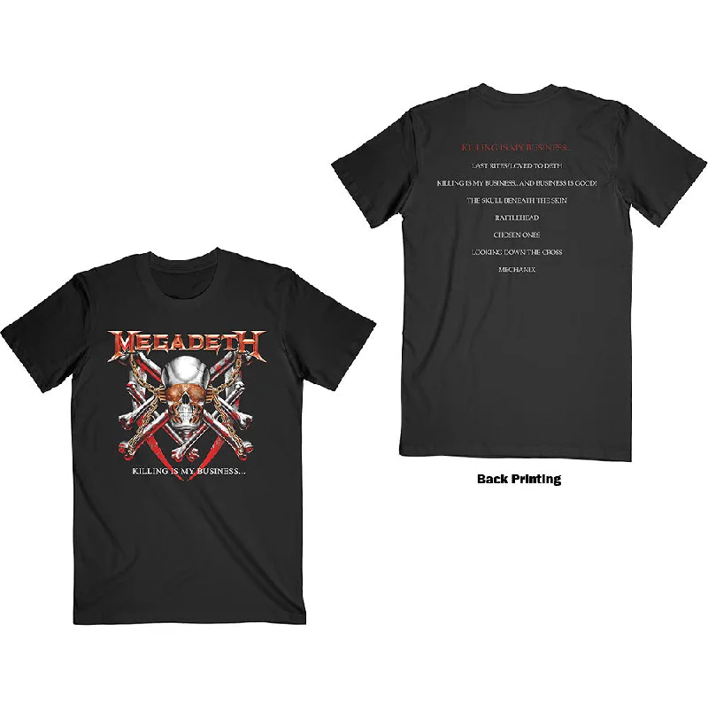 Megadeth | Official Band T-Shirt | Killing Is My Business (Back Print) Chenille Blend Fleece Blend Nylon Blend