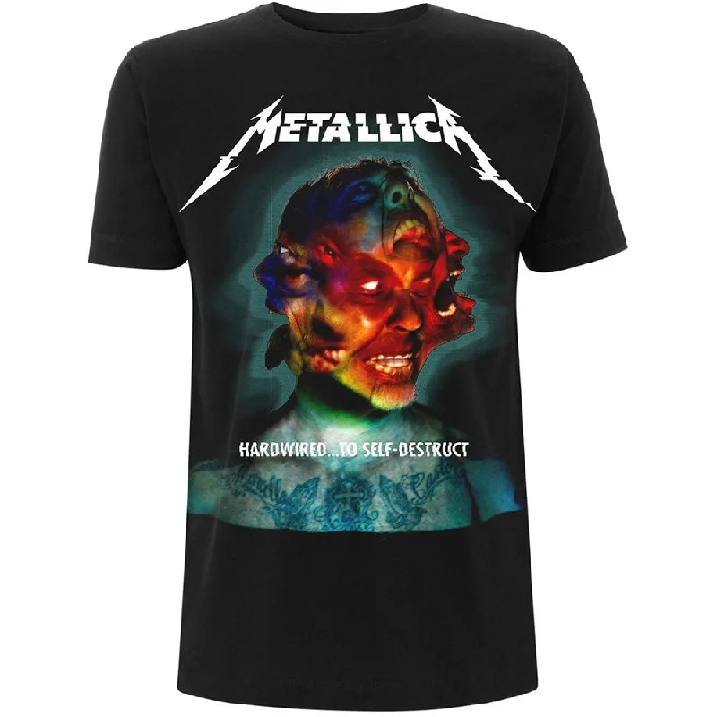 Metallica | Official Band T-Shirt | Hardwired Album Cover Denim Fabric Leather Fabric Suede Fabric Metallica | Official Band T-Shirt | Hardwired Album Cover Denim Fabric Leather Fabric Suede Fabric