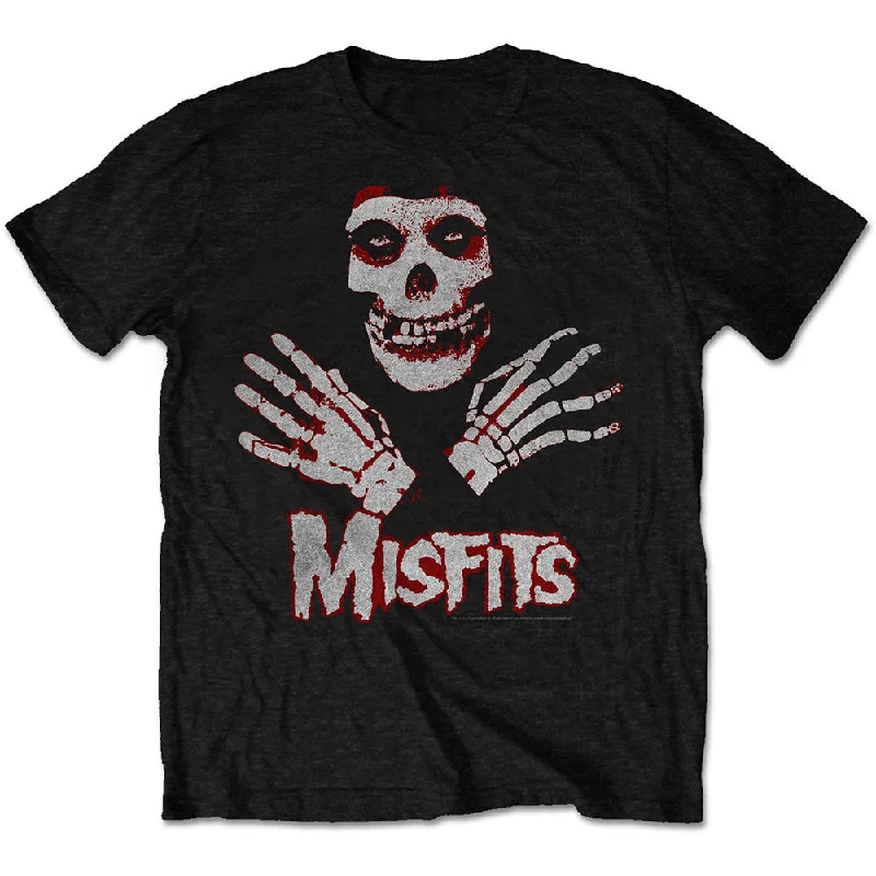 Misfits | Official Band T-Shirt | Hands Thin T-Shirt Open Front Quick Dry