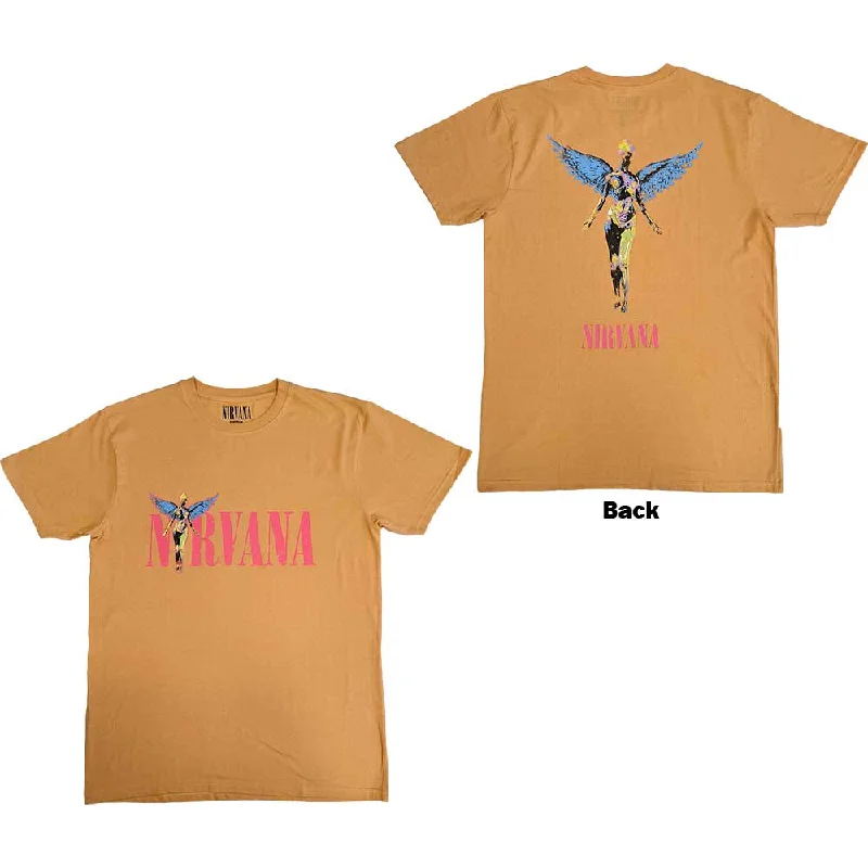 Nirvana | Official Band T-shirt | In Utero Angel (Back Print) Sequined Glittery Shiny