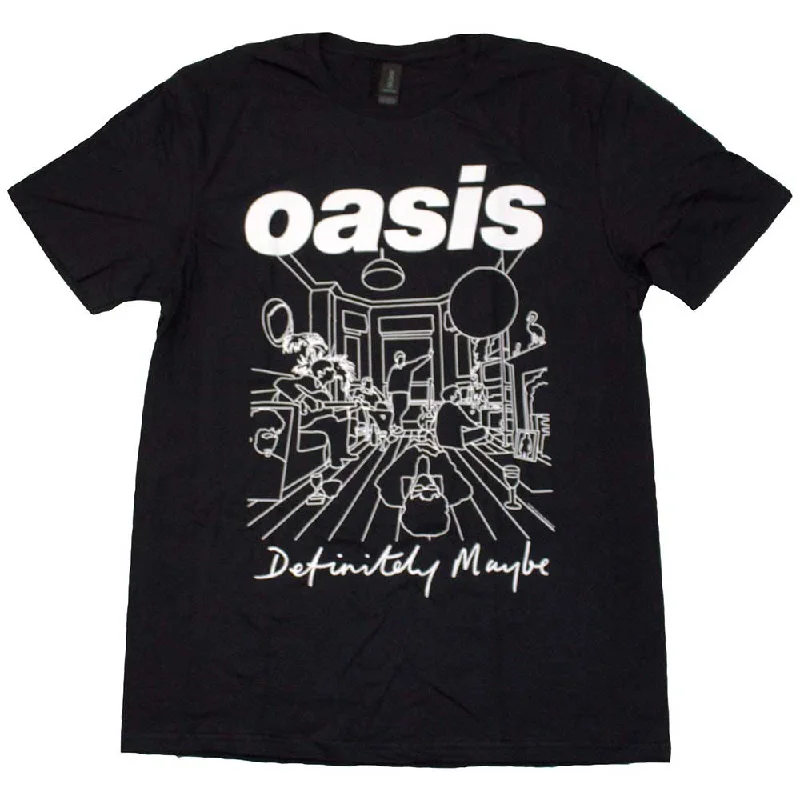 Oasis | Official Band T-Shirt | Definitely Maybe Line Drawing Wool Fabric Cashmere Fabric Tweed Fabric