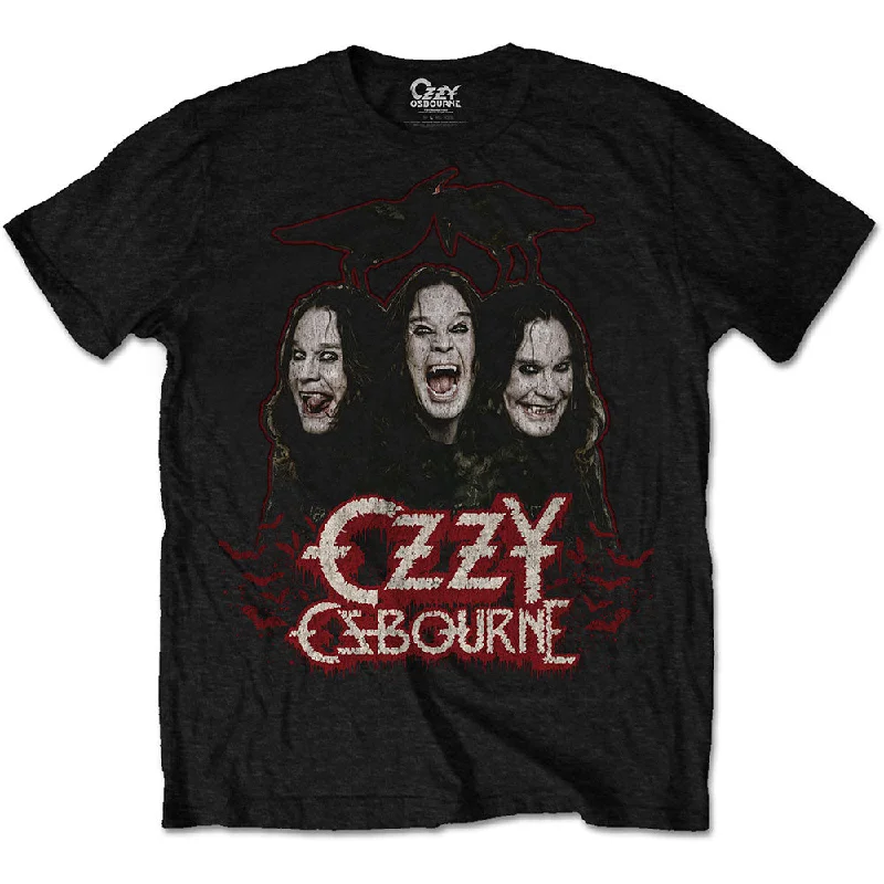 Ozzy Osbourne | Official Band T-Shirt | Crows & Bars Front Pockets Side Pockets Patch Pockets