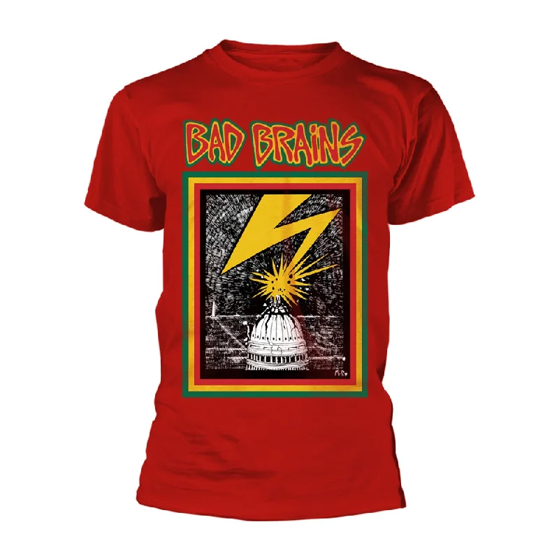 Bad Brains Unisex T-shirt: Bad Brains (Red) Oversized T-Shirt Spandex breathable