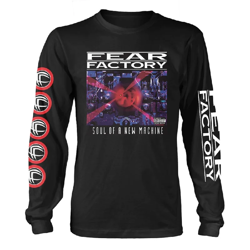 Fear Factory Unisex Long Sleeved T-shirt: Soul Of A New Machine Houndstooth Herringbone Solid