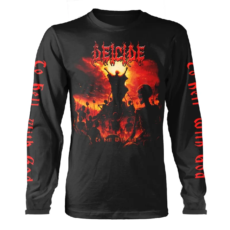 Deicide Unisex Long Sleeved T-shirt: To Hell With God Machine Wash Dry Clean Hand Wash