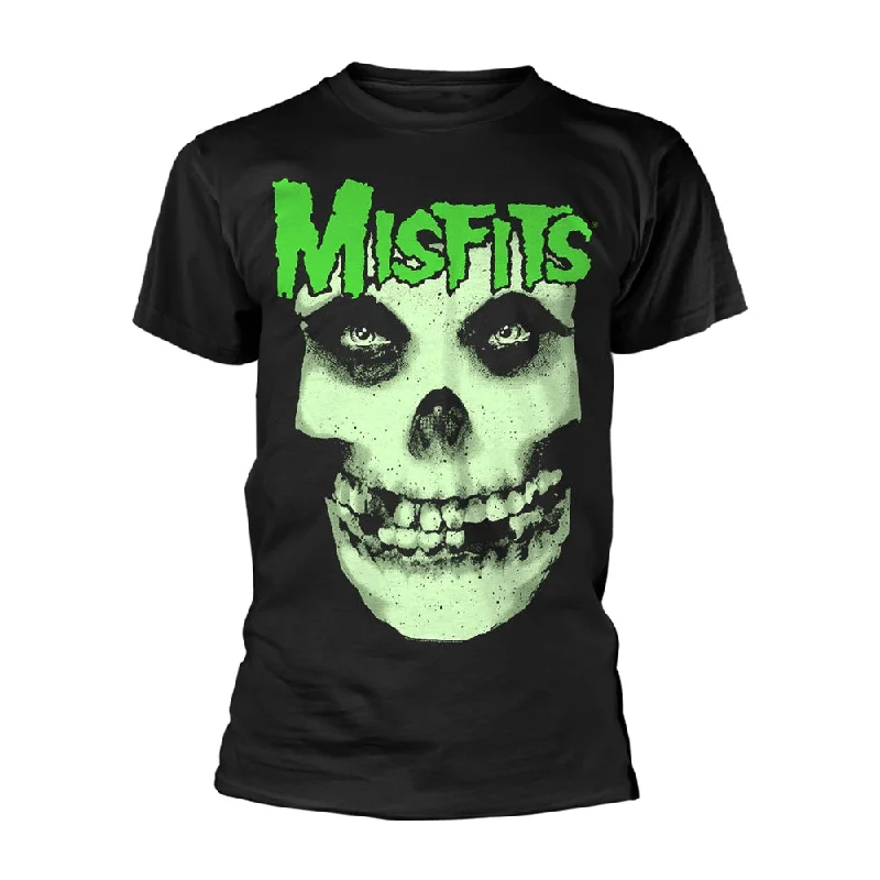 Misfits Unisex T-shirt: Glow Jurek Skull Iron Safe Non-Iron Wrinkle Free