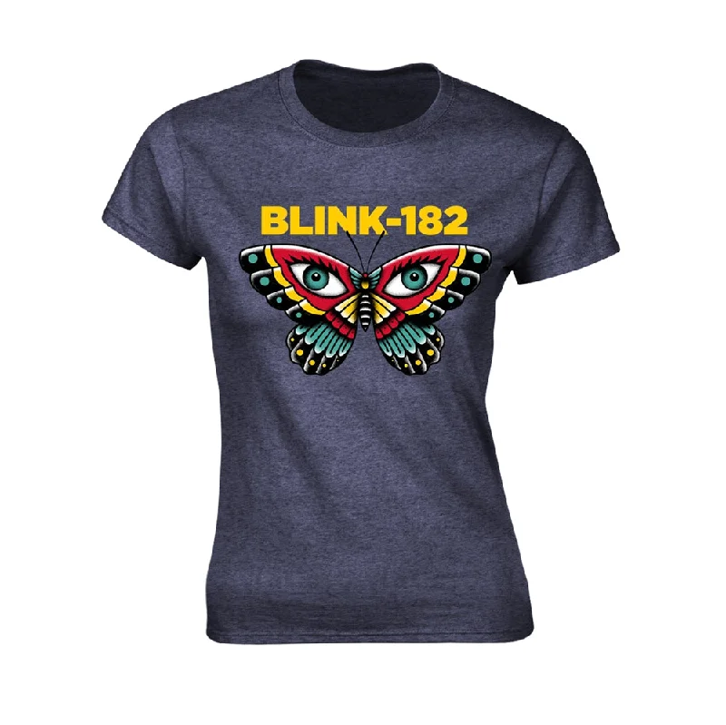 Blink 182 Ladies Ladies T-shirt: Butterfly Hooded Caped Shawl Collar