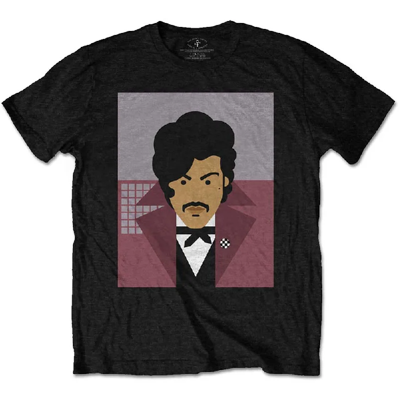 Prince | Official Band T-Shirt | Many Faces (Back Print) Collared Crew Neck Turtle Neck