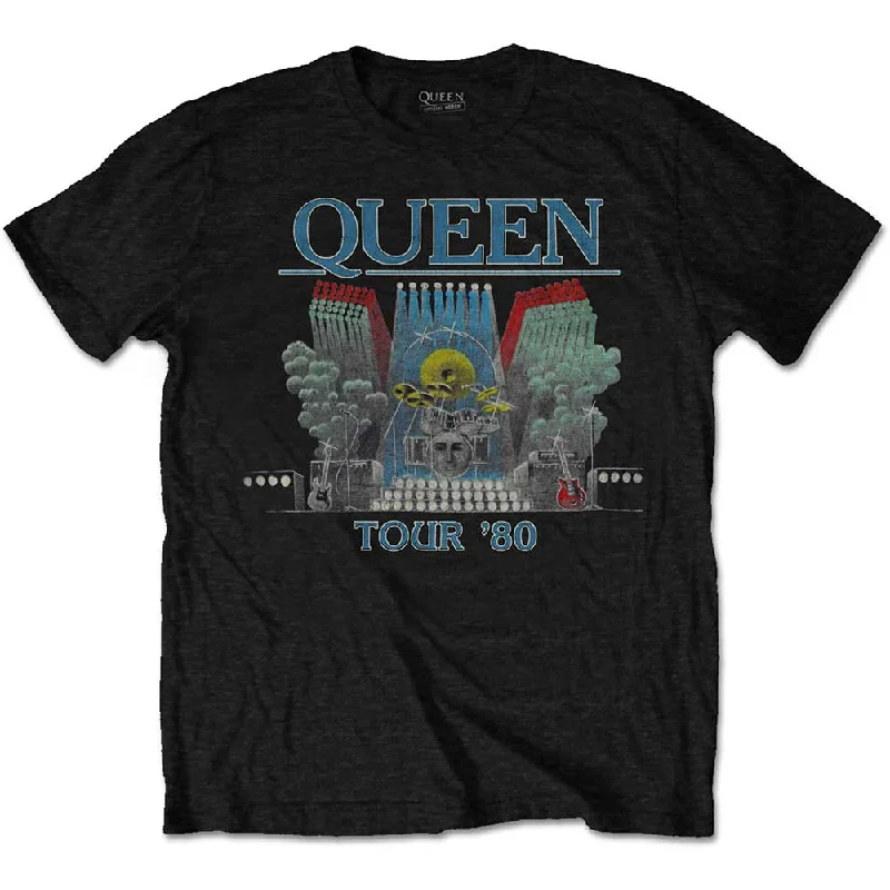 Queen | Official Band T-Shirt | Tour '80 Iron Safe Non-Iron Wrinkle Free