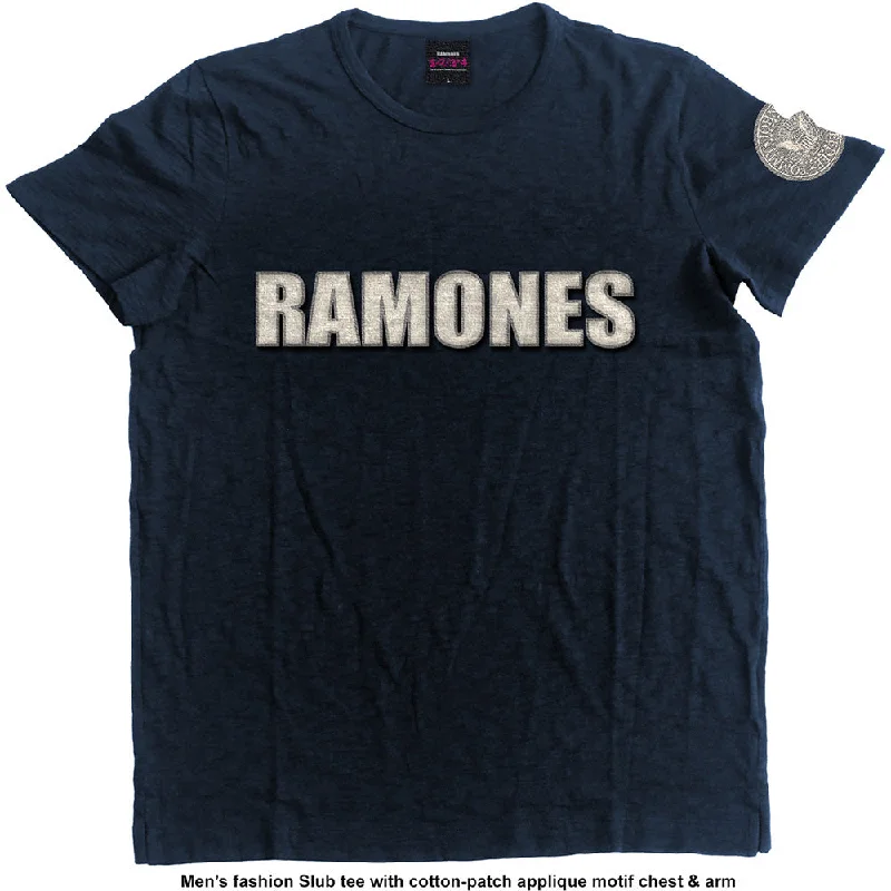 Ramones Unisex Fashion T-Shirt: Logo & Presidential Seal (Applique Motifs) Chenille Fabric Brocade Fabric Lace Fabric