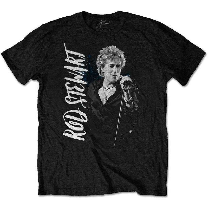 Rod Stewart | Official Band T-Shirt | ADMAT Notch Collar Peter Pan Collar Cowl Neck