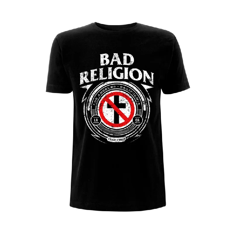 Bad Religion Unisex T-shirt: Badge Basic T-Shirt Crew Neck Short Sleeve