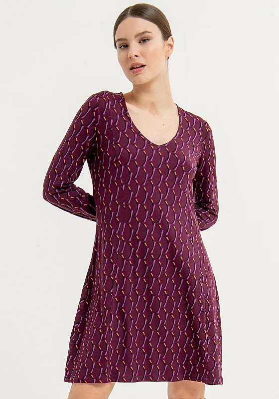 Surkana Abstract Print Mini Dress, Plum Trendy Camisole Mini Dress