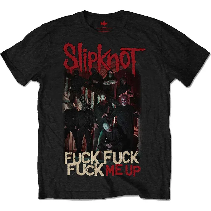 Slipknot | Official Band T-Shirt | Fuck Me Up Striped Floral Plaid