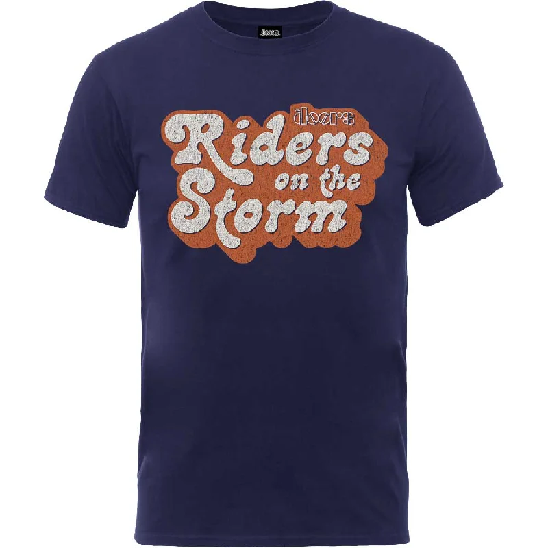 The Doors | Official Band T-Shirt | Riders on the Storm Logo Solid Color Striped Floral