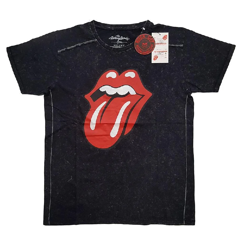 The Rolling Stones Snow Wash T-Shirt: Classic Tongue Hooded Caped Shawl Collar