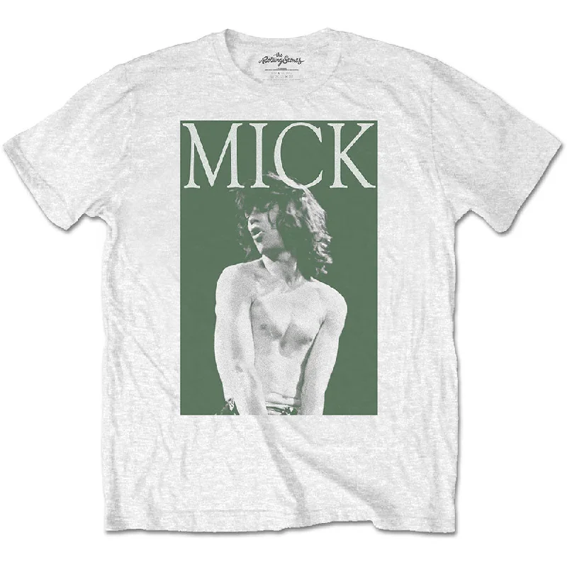 The Rolling Stones | Official Band T-Shirt | Mick Photo Version 2 Beaded Sequined Faux Fur