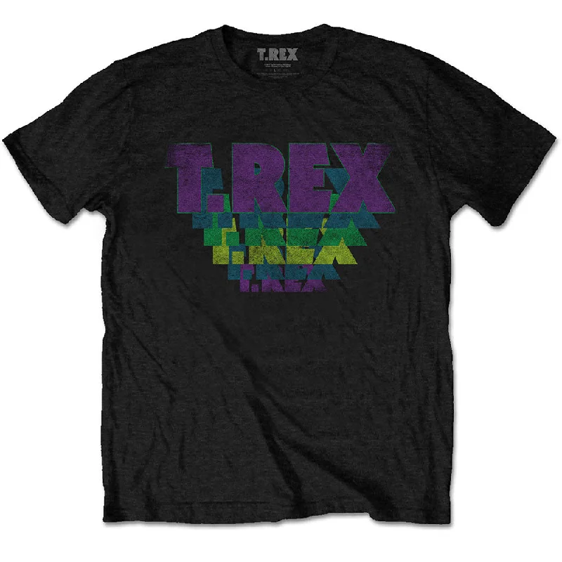 T-Rex | Official Band T-Shirt | Stacked Logo Sequined Glittery Shiny