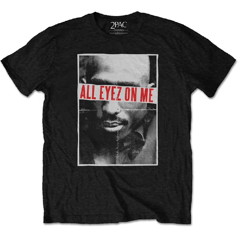 Tupac | Official Band T-Shirt | All Eyez Ribbed T-Shirt High Neck Heavyweight