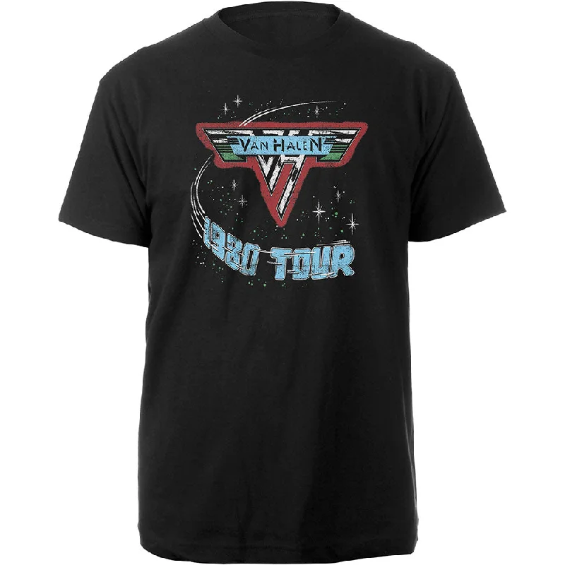 Van Halen | Official Band T-Shirt | 1980 Tour Print Jacquard Patchwork