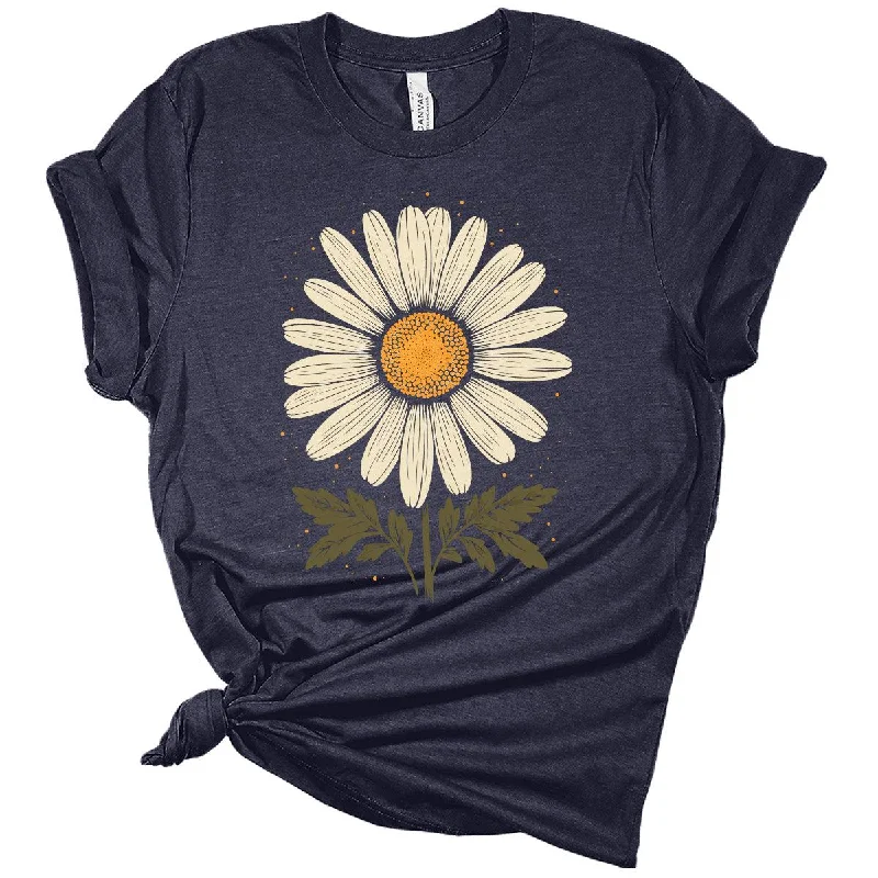 Vintage Daisy T-Shirt Boho Distressed Wildflowers Girls Graphic Tee Elasticated Padded Insulated